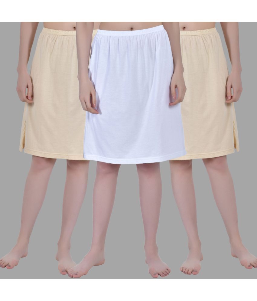     			AIMLY Beige Cotton Women's Straight Skirt ( Pack of 3 )