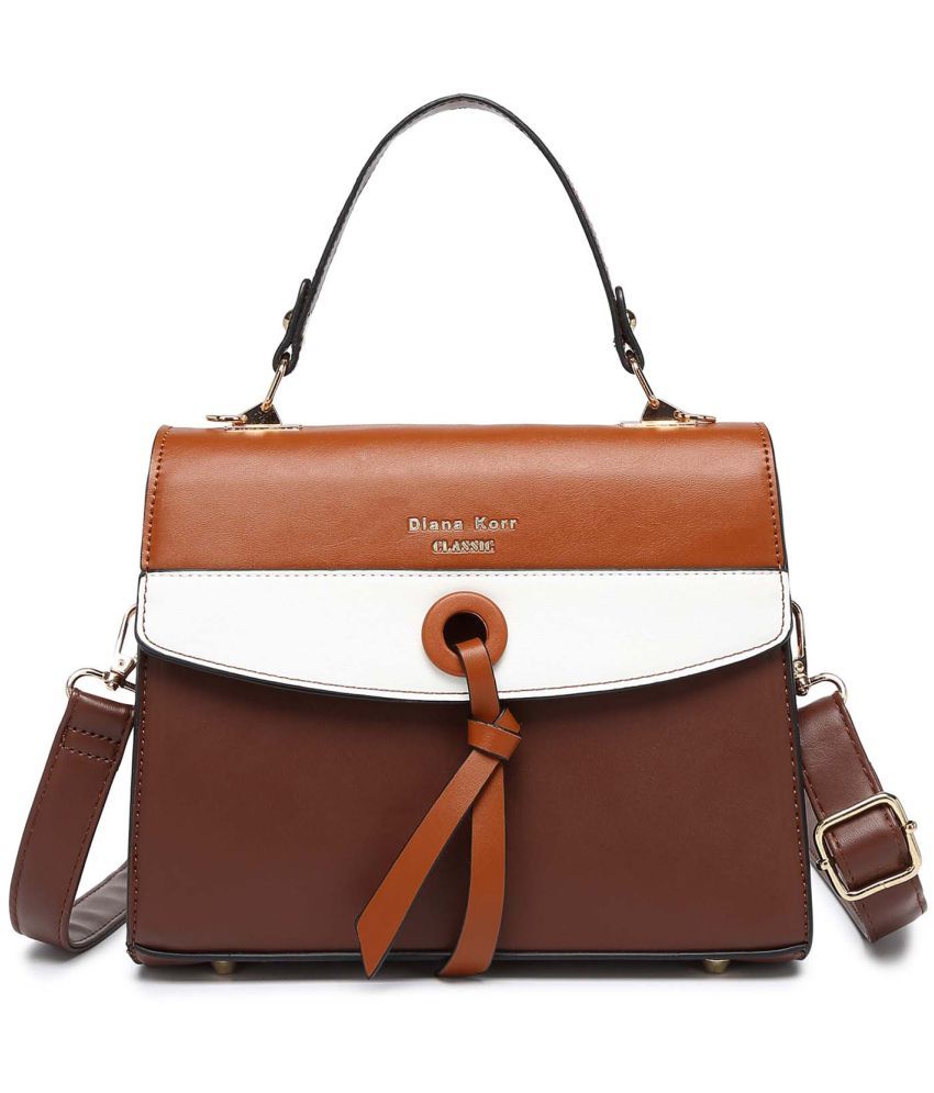     			Diana Korr Brown Faux Leather Sling Bag