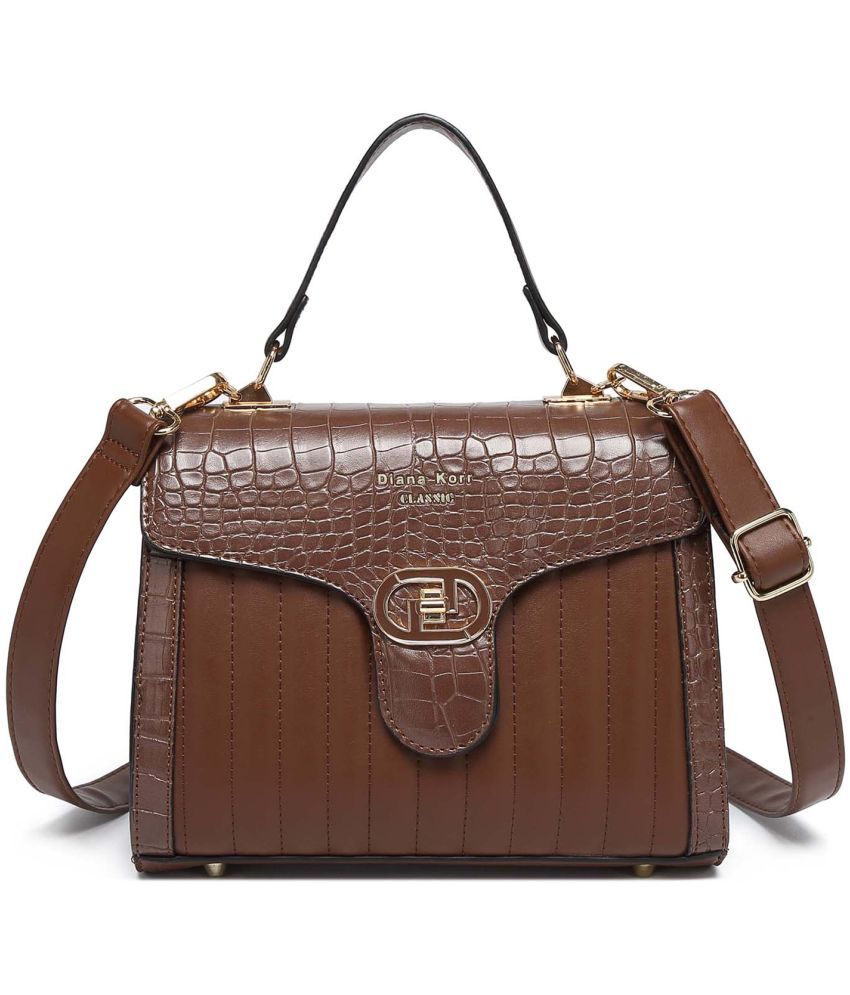     			Diana Korr Brown Faux Leather Sling Bag