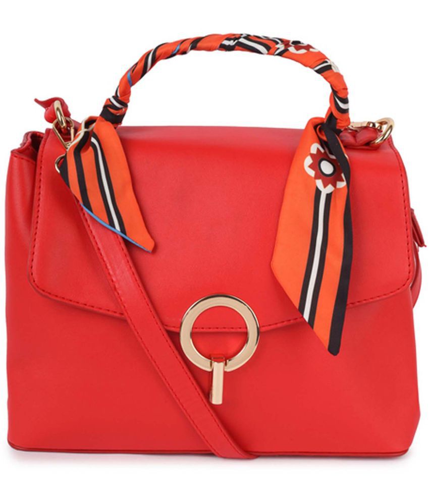     			Diana Korr Red Faux Leather Sling Bag