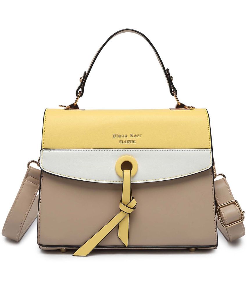     			Diana Korr Yellow Faux Leather Sling Bag