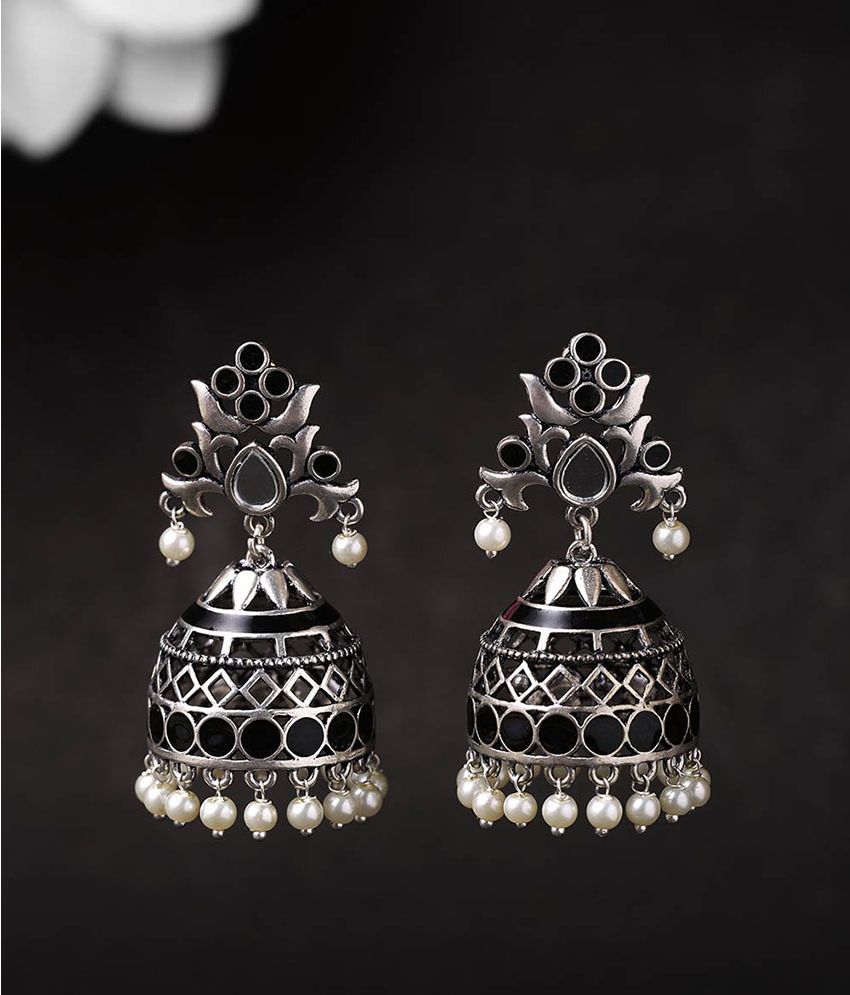     			Voylla Silver Jhumki Earrings ( Pack of 1 )
