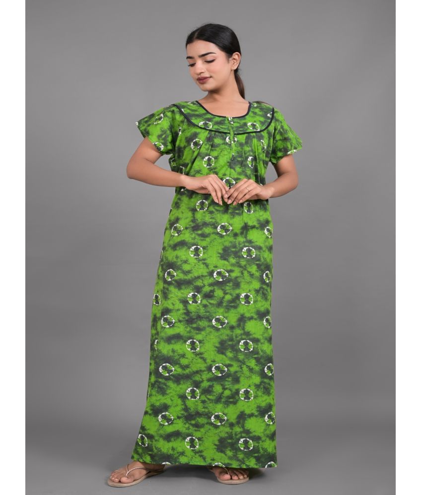     			Apratim Green Cotton Women's Nightwear Nighty & Night Gowns ( Pack of 1 )