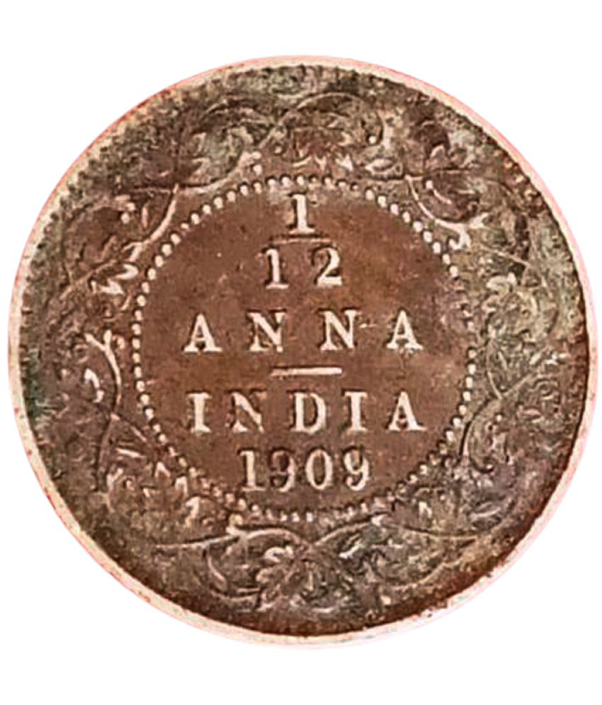     			British India  1⁄12  Anna 1909 Copper Coin Type