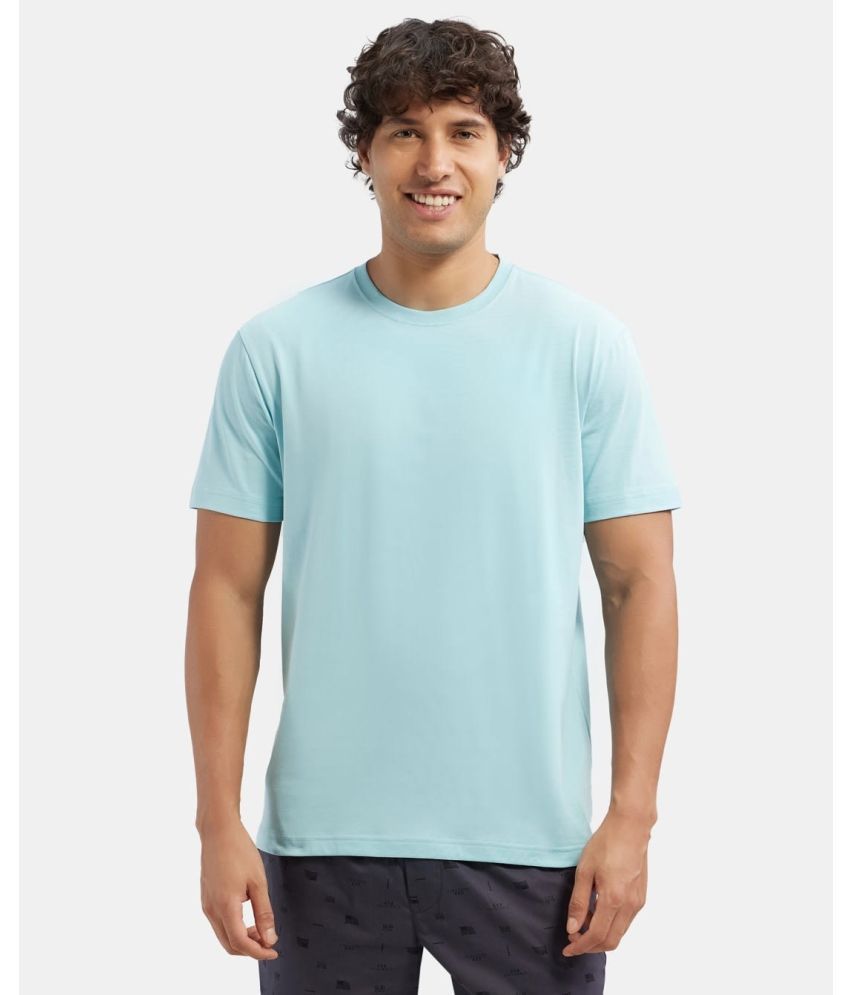     			Jockey 2714 Men's Super Combed Cotton Rich Solid Round Neck Half Sleeve T-Shirt - Sea Angel