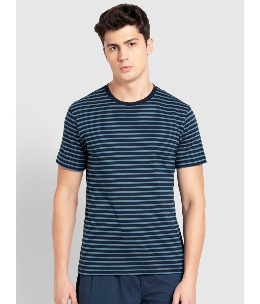     			Jockey 2715 Men's Super Combed Cotton Rich Striped Round Neck T-Shirt - Navy & Steller