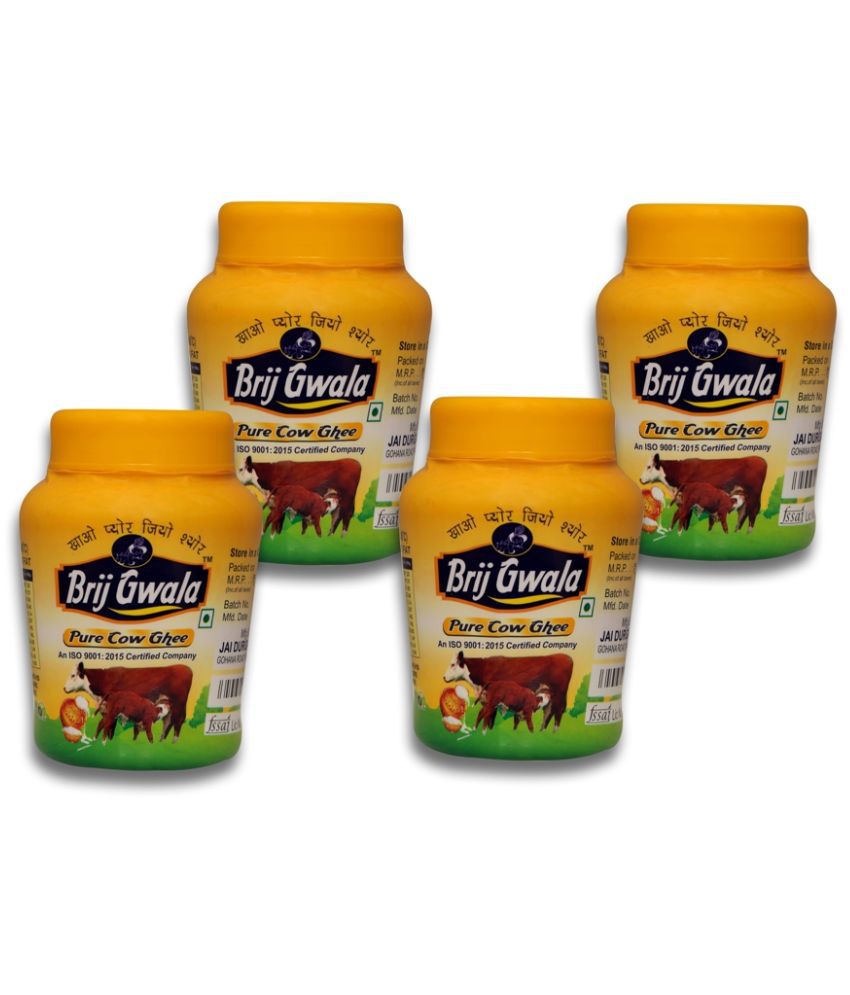     			BRIJ GWALA Made Traditionally from Curd Ghee for Better Digestion and Immunity Ghee 200 mL Pack of 4