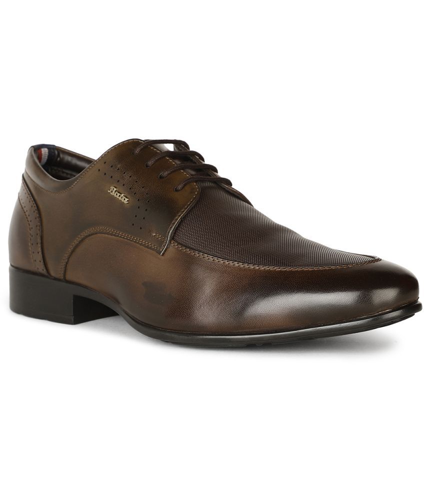     			Bata Brown Men's Derby Formal Shoes