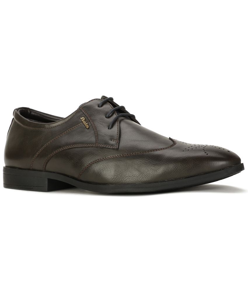     			Bata Brown Men's Derby Formal Shoes