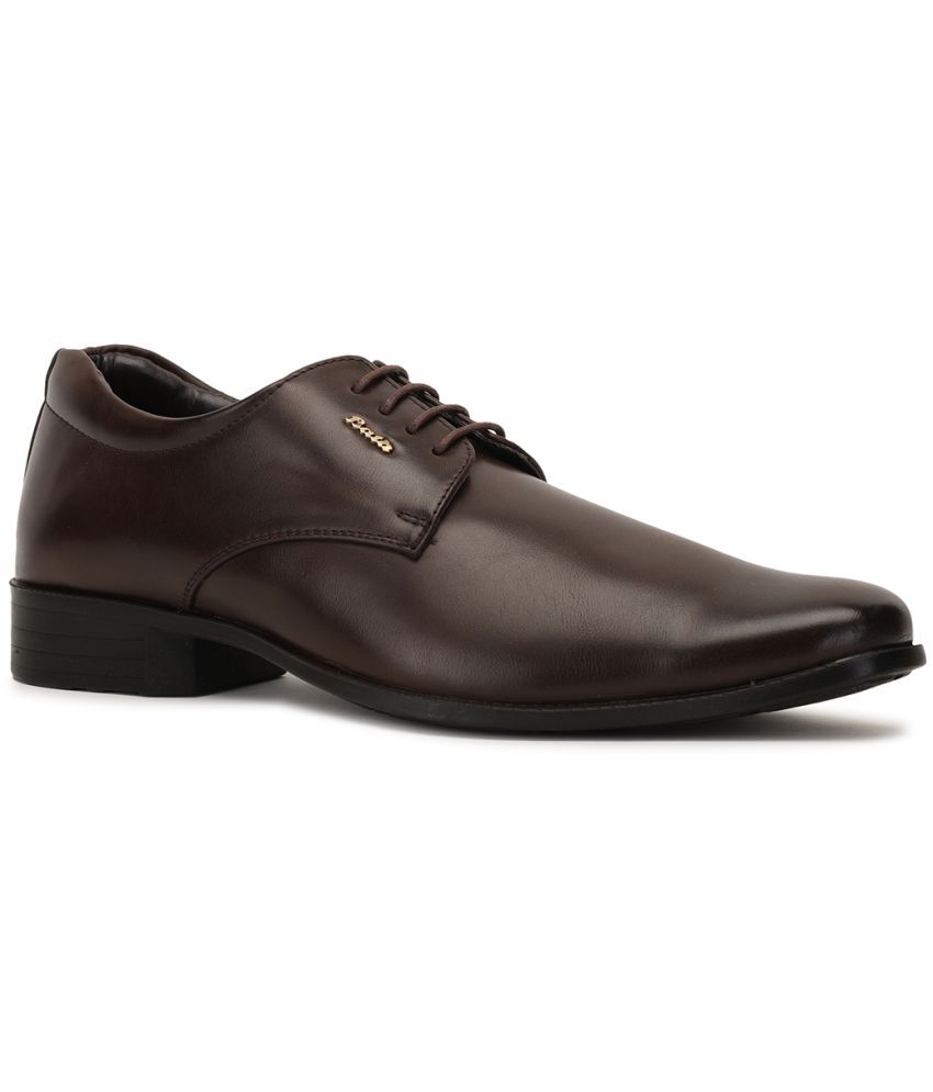     			Bata Brown Men's Derby Formal Shoes