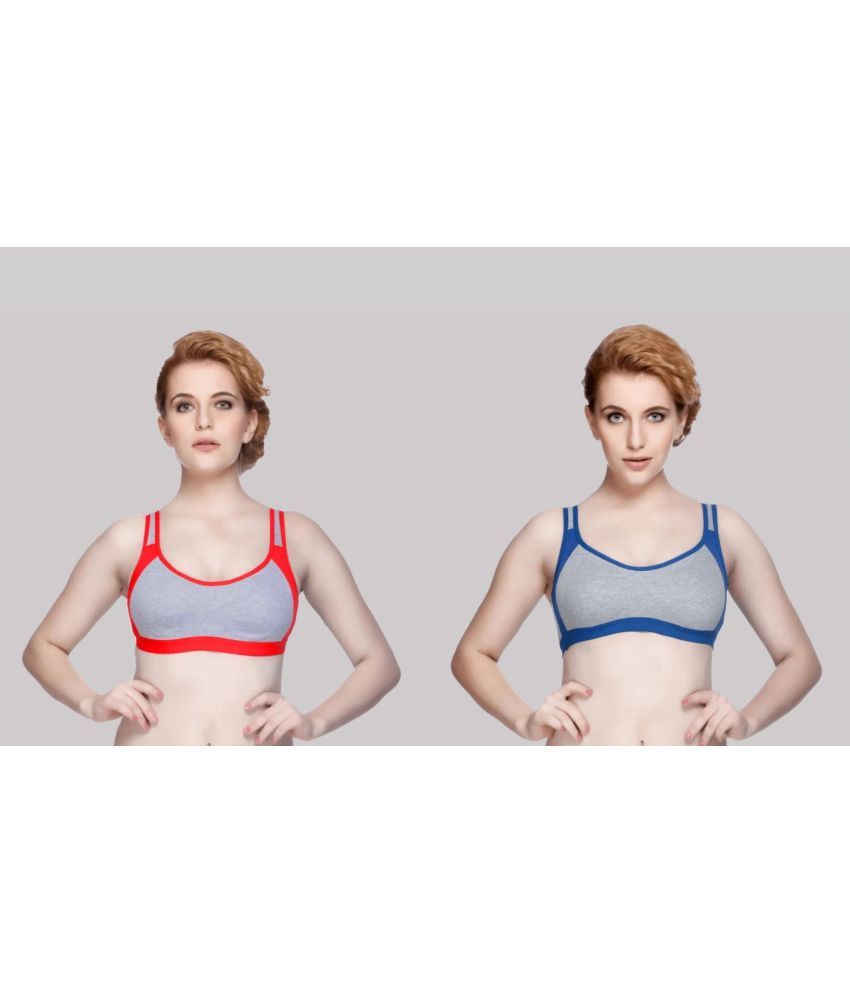     			Kiran Enterprises Pack of 2 Cotton Non Padded Women's T-Shirt Bra ( Multicolor ) milach sport bra