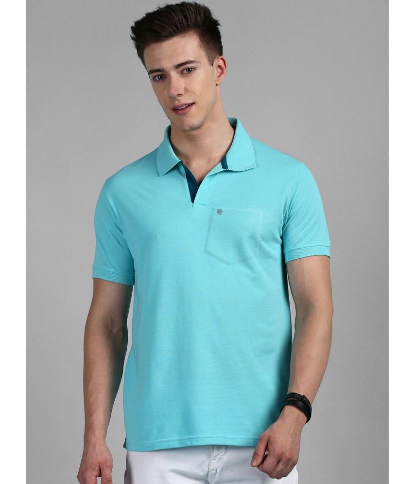     			Lux Cozi Cotton Regular Fit Solid Half Sleeves Men's Polo T Shirt - Sky Blue ( Pack of 1 )