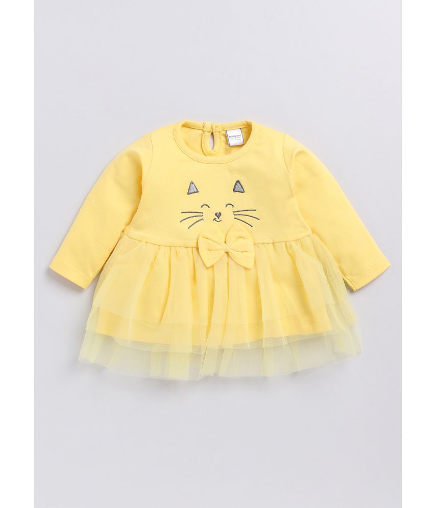     			Mom's Love Yellow Cotton Baby Girl Frock ( Pack of 1 )
