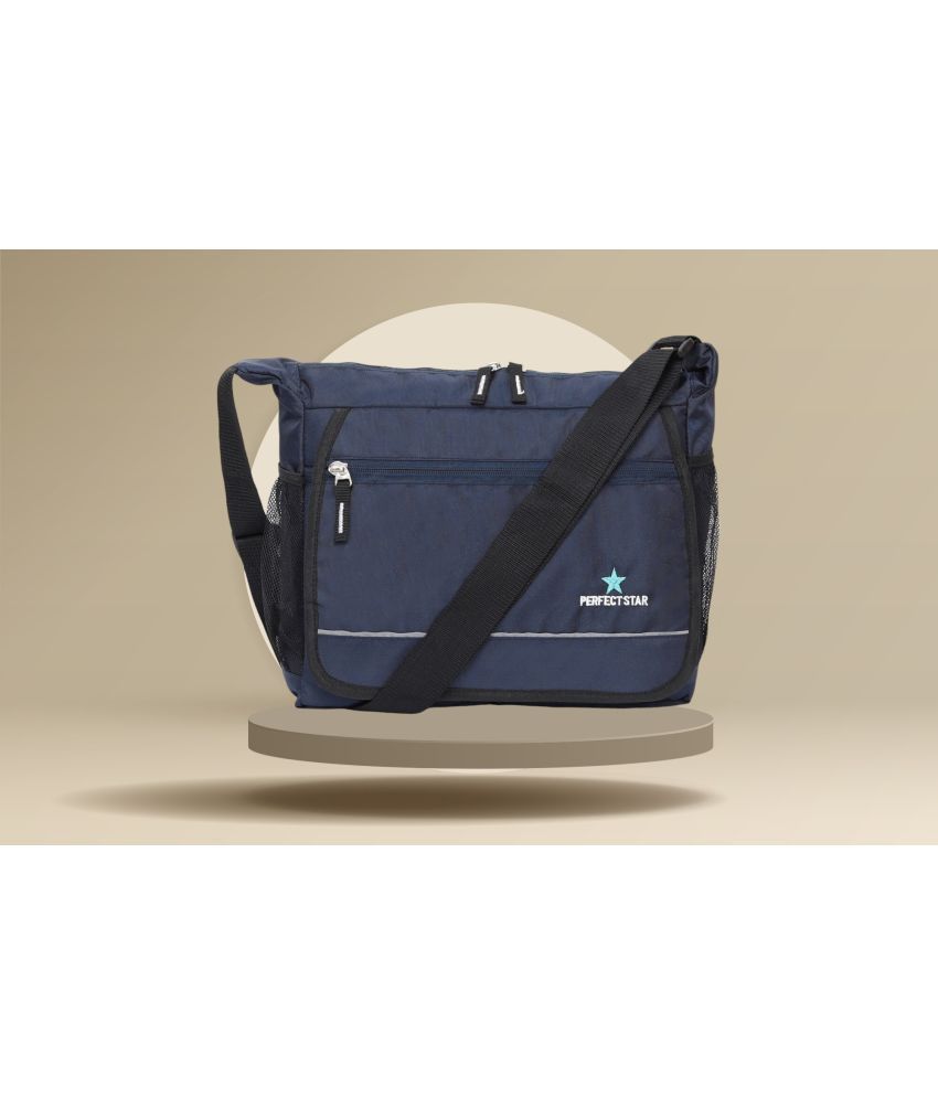     			Perfect Star Navy Blue Solid Messenger Bag