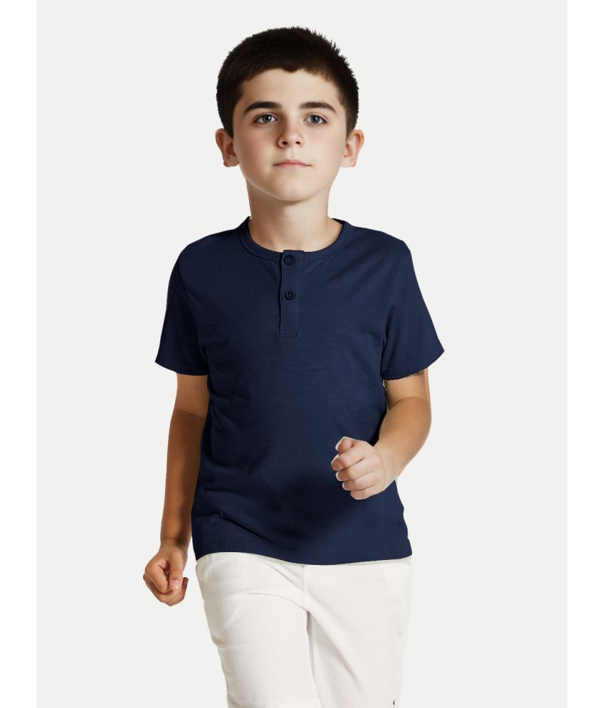     			Radprix Dark Blue Cotton Blend Boy's T-Shirt ( Pack of 1 )
