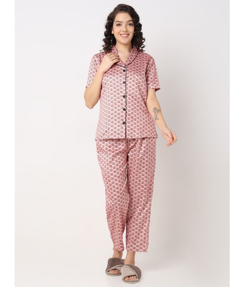     			Smarty Pants Rose Gold Satin Women's Nightwear Nightsuit Sets ( Pack of 1 )