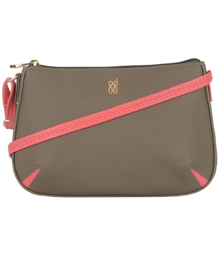     			Baggit Beige Faux Leather Sling Bag