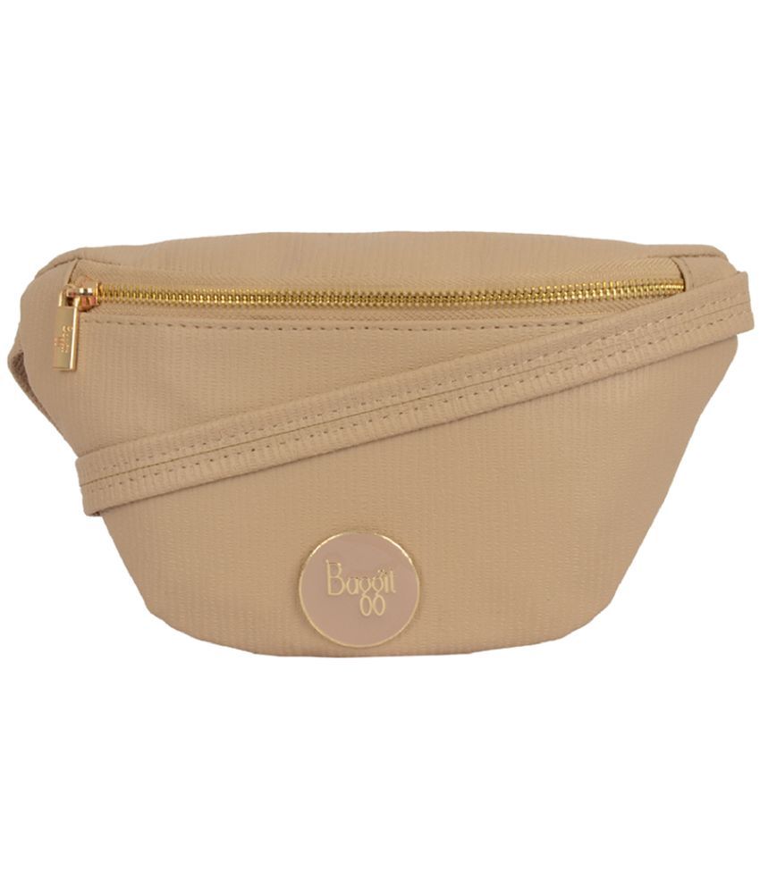     			Baggit Beige Faux Leather Sling Bag