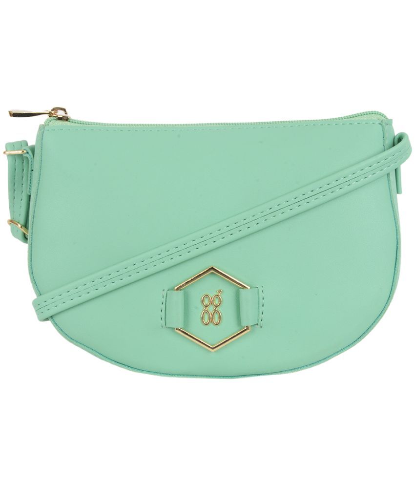     			Baggit Green Faux Leather Sling Bag