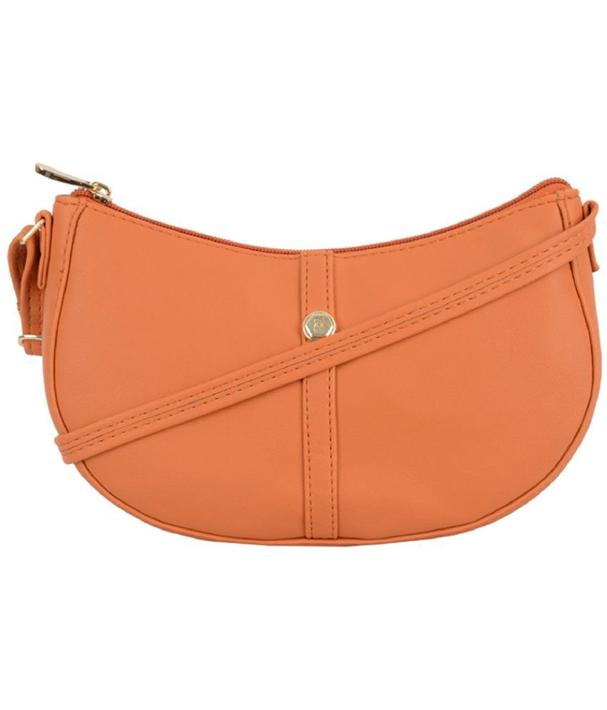     			Baggit Orange Faux Leather Sling Bag