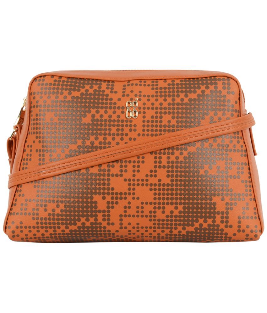     			Baggit Orange Faux Leather Sling Bag