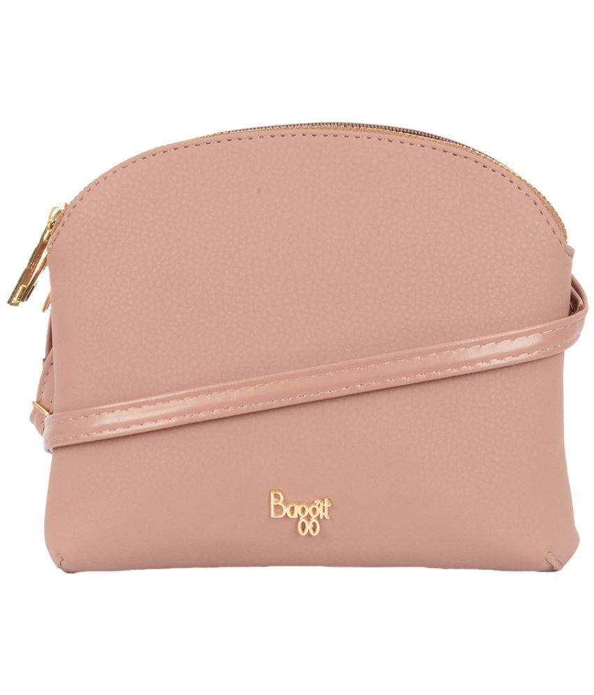     			Baggit Pink Faux Leather Sling Bag