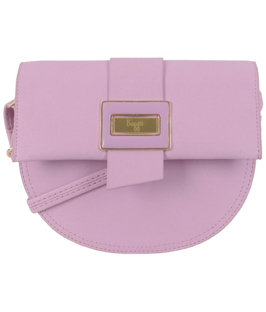     			Baggit Pink Faux Leather Sling Bag