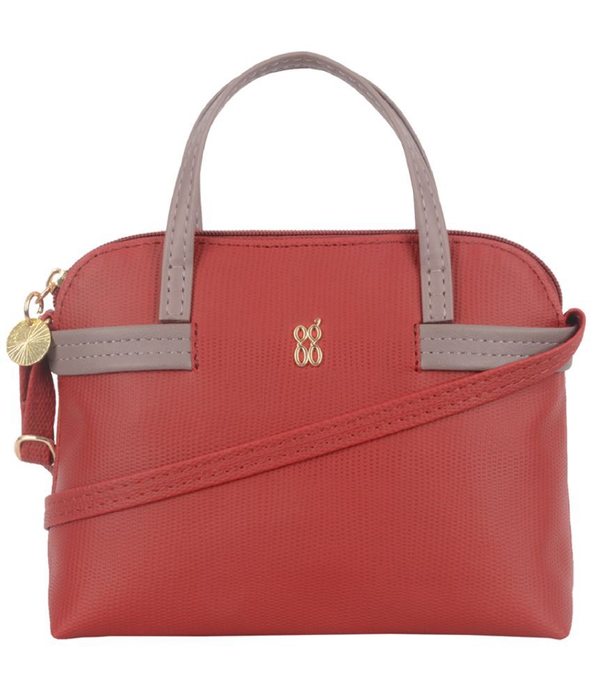     			Baggit Red Faux Leather Sling Bag