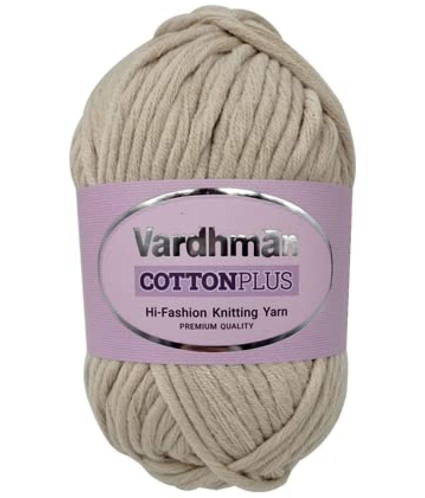    			Cotton Plus Knitting Yarn - Light Beige (Pack of 5)