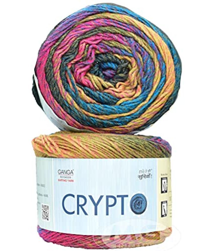     			KNIT KING Crypto Rusty Blue 200 GMS Wool Ball Hand Knitting Wool/Art Craft Soft Fingering Crochet Hook Yarn, Needle Knitting Yarn Thread Dyed-Z Art-ABBC