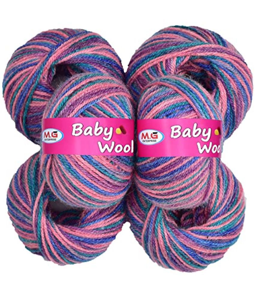     			M.G ENTERPRISE 100% Acrylic Wool M15 (Pack of 6) Baby Wool Wool Ball Hand Knitting Wool/Art Craft Soft Fingering Crochet Hook Yarn, Needle Knitting Yarn Thread Dyed … F C