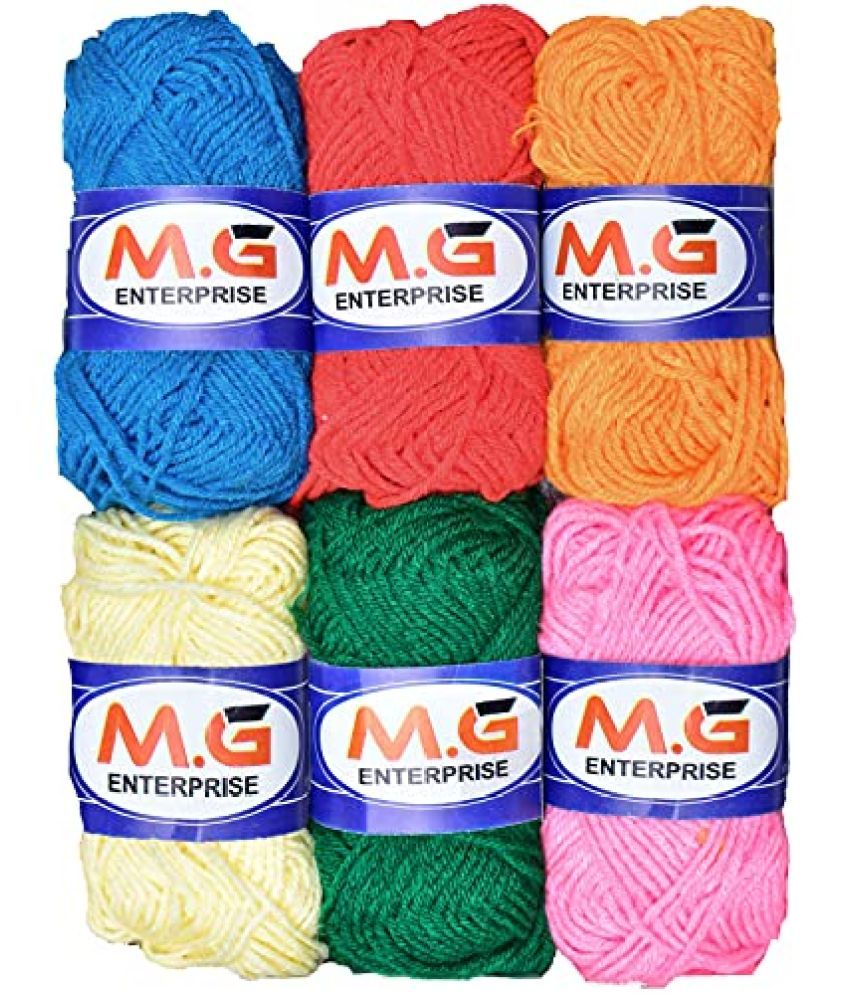     			M.G ENTERPRISE 100% Acrylic Wool White M.G Wool Ball Hand Knitting Wool/Art Craft Soft Fingering Crochet Hook Yarn, Needle Knitting Yarn Thread Dyed ?