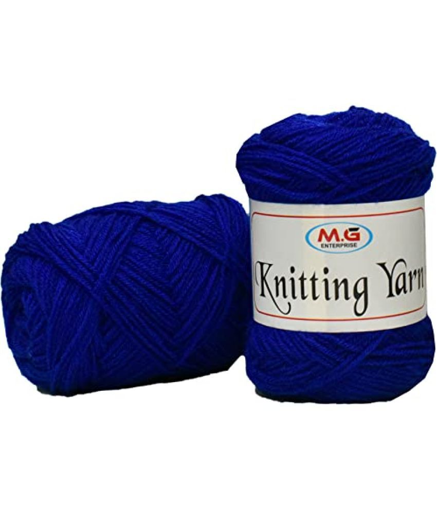     			M.G ENTERPRISE 100% Acrylic Wool Deep Royal 200 GMS Wool Ball Hand Knitting Wool/Art Craft Soft Fingering Crochet Hook Yarn, Needle Knitting Yarn Thread Dyed- Art-BJA