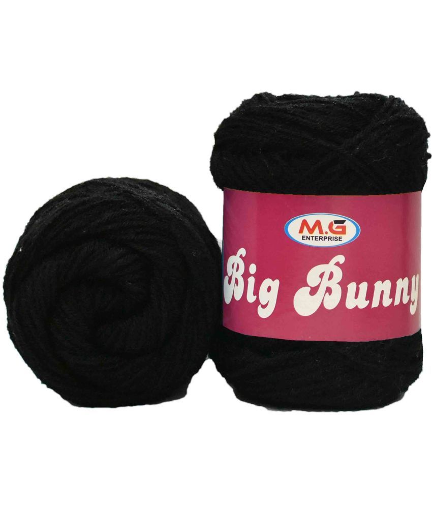     			M.G ENTERPRISE 100% Acrylic Wool Black 200 GMS Wool Ball Hand Knitting Wool/Art Craft Soft Fingering Crochet Hook Yarn, Needle Knitting Yarn Thread Dyed-S Art-AFJ