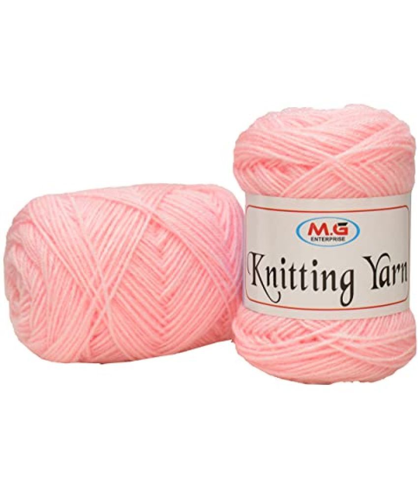     			M.G ENTERPRISE 100% Acrylic Wool Pink 200 GMS Wool Ball Hand Knitting Wool/Art Craft Soft Fingering Crochet Hook Yarn, Needle Knitting Yarn Thread Dyed- Art-AFE