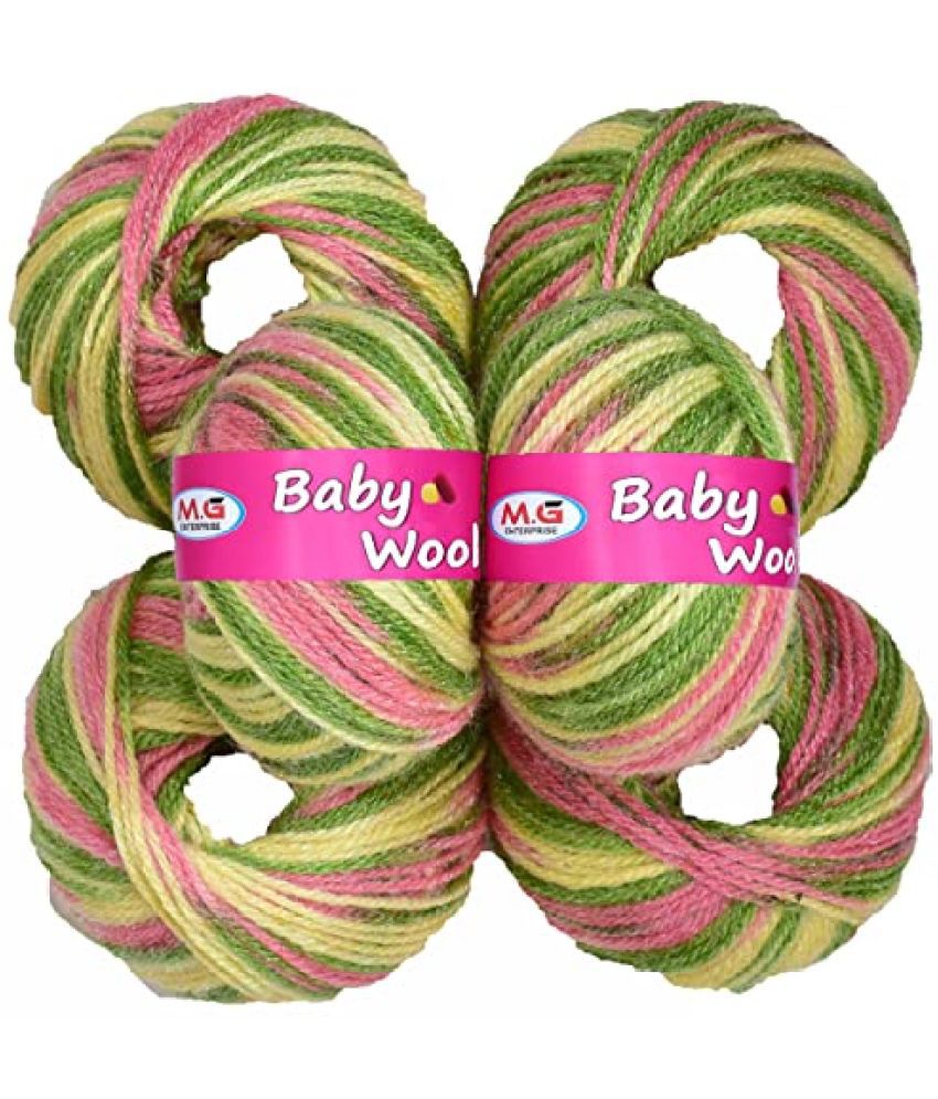     			M.G ENTERPRISE 100% Acrylic Wool M13 (Pack of 6) Baby Wool Wool Ball Hand Knitting Wool/Art Craft Soft Fingering Crochet Hook Yarn, Needle Knitting Yarn Thread Dyed … F B