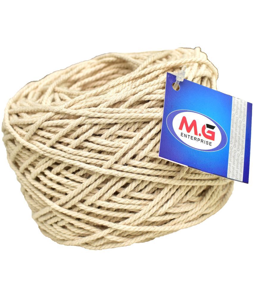     			M.G ENTERPRISE 3 Ply/Twisted Macrame Cotton Cord/Dori Thread (200 Meters, 3mm) for Macrame DIY, Craft Work,Plant Hanger Ropes etc