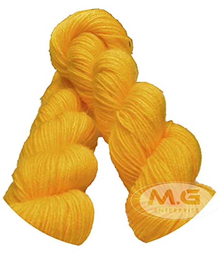     			M.G ENTERPRISE Brilon Yellow (500 gm) Wool Hank Hand Knitting Wool/Art Craft Soft Fingering Crochet Hook Yarn, Needle Knitting Yarn Thread Dyed BGF