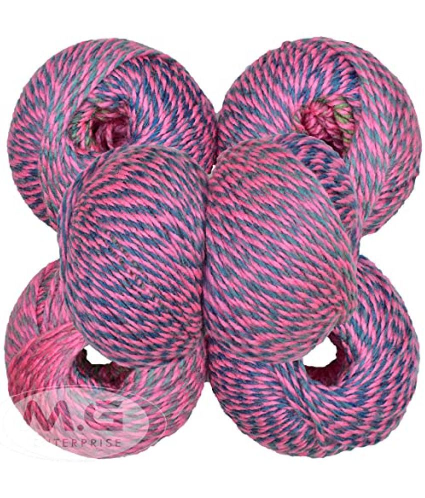     			M.G ENTERPRISE Cotton Yarn Pink Mix (10 pc) Cotton Yarn 4 ply Wool Ball Hand Knitting Wool/Art Craft Soft Fingering Crochet Hook Yarn, Needle Knitting Yarn Thread Dyed