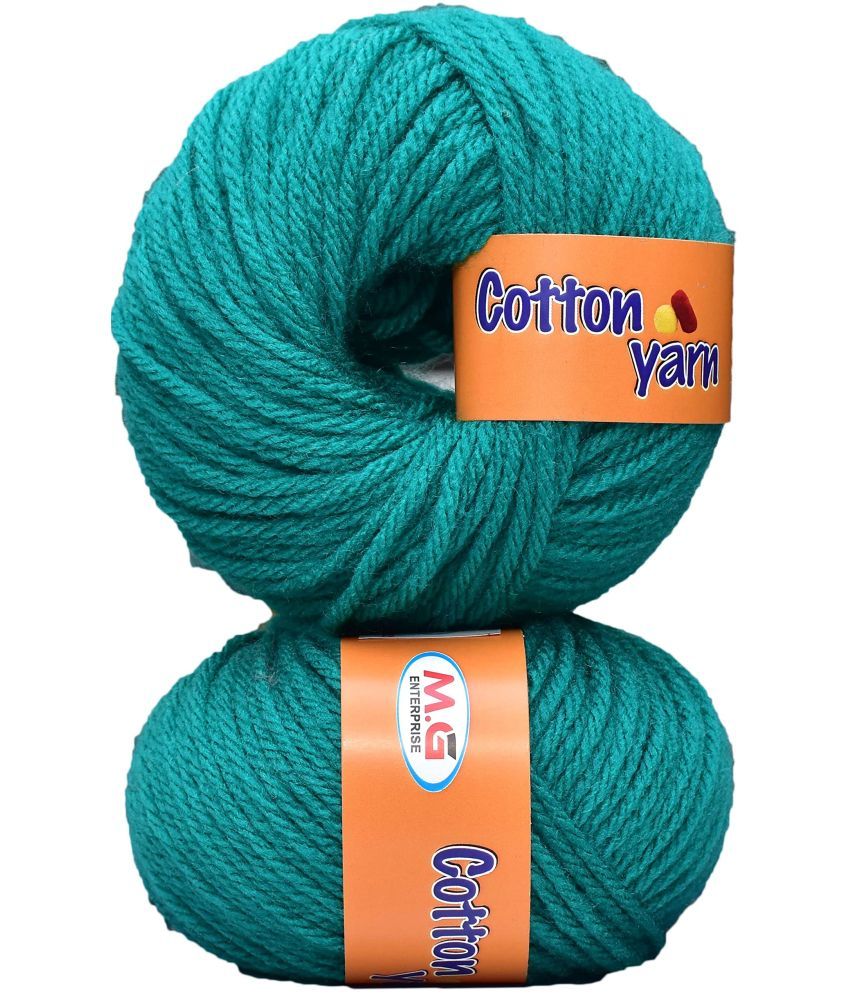     			M.G ENTERPRISE Cotton Yarn Baby Acrylic Wool CY-Teal (350 gm) Baby Soft 4 ply Wool Ball Hand Knitting Wool/Art Craft Soft Fingering Crochet Hook Yarn, Needle Knitting Yarn Thread Dye QQ