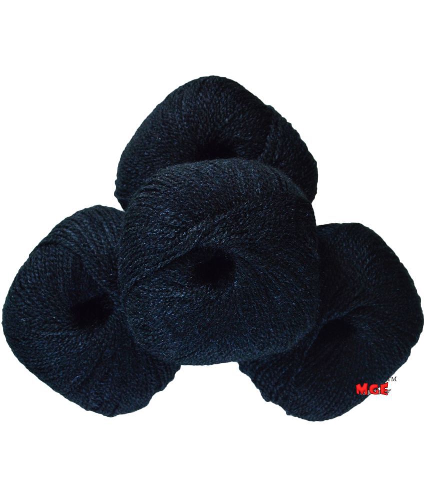     			M.G ENTERPRISE Enterprise Soft n Smart Black (200 gm) Wool Hank Hand Knitting Wool/Art Craft Soft Fingering Crochet Hook Yarn, Needle Knitting Yarn Thread Dyed