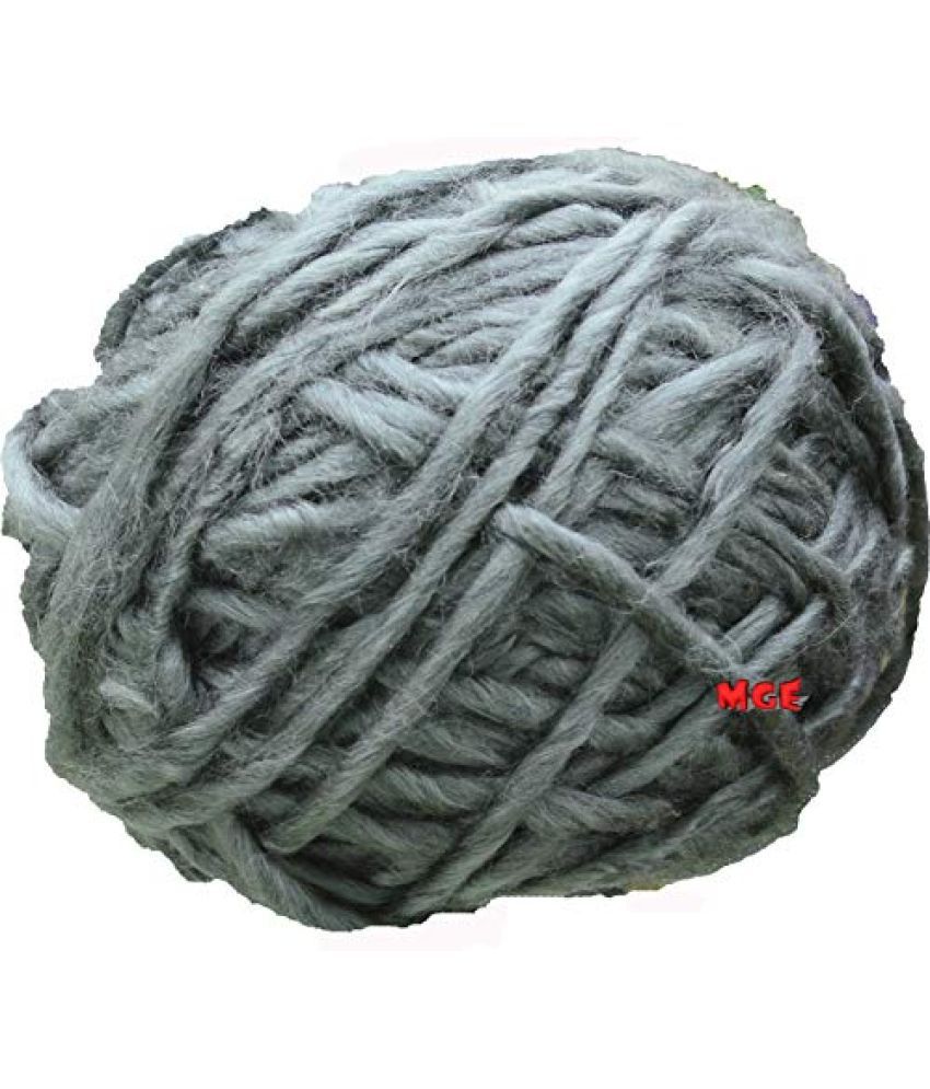     			M.G ENTERPRISE Knitting Roving Yarn Medium Thick Wool, Grey 100 gm Best Used with Knitting Needles, Crochet Needles Wool Roving Yarn for Knitting
