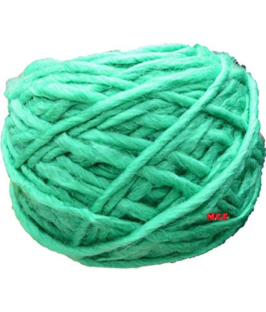     			M.G ENTERPRISE Knitting Roving Yarn Medium Thick Wool, Sea Green 100 gm Best Used with Knitting Needles, Crochet Needles Wool Roving Yarn for Knitting
