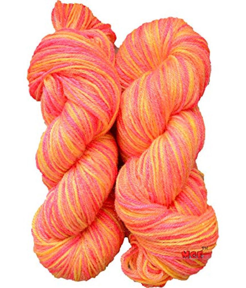     			M.G ENTERPRISE Knitting Yarn Thick Soft Wool, Glow Multi Orange 450 gm Best Used with Knitting Needles, Crochet Needles Wool Yarn for Knitting. by M.G ENTERPRIS AA