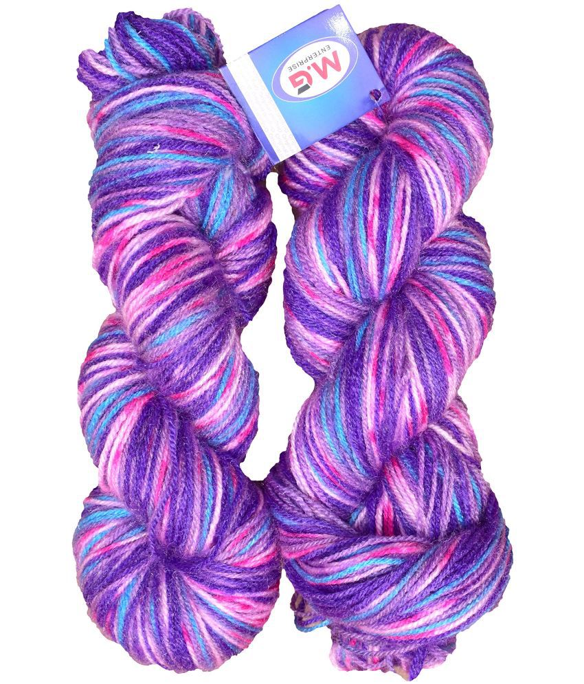     			M.G ENTERPRISE Marine Excel M.Purple (500 gm) Wool Hank Hand Knitting Wool/Art Craft Soft Fingering Crochet Hook Yarn, Needle Knitting Yarn Thread Dyed