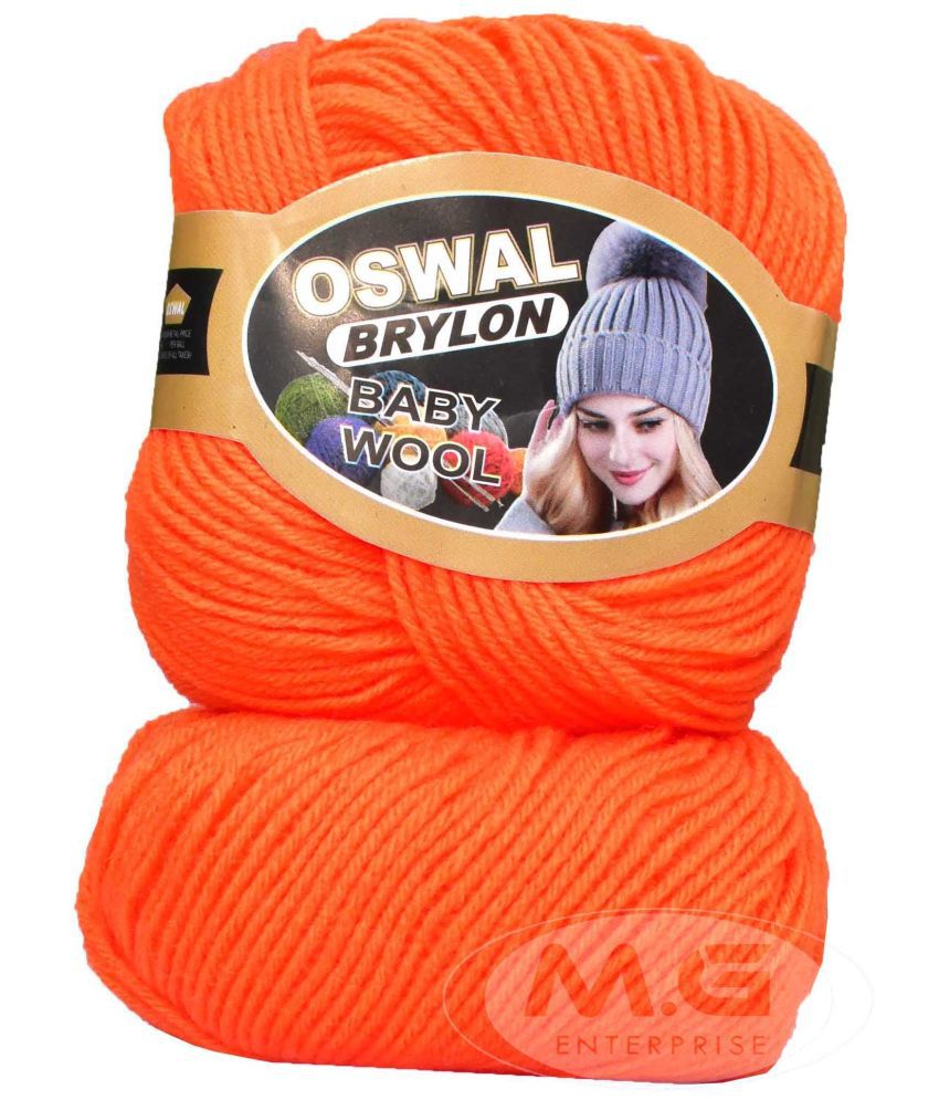     			M.G ENTERPRISE Os wal 100% Acrylic Wool Orange 16 GMS Wool 4 ply Wool Ball Hand Knitting Wool/Art Craft Soft Fingering Crochet Hook Yarn- Art-AECJ