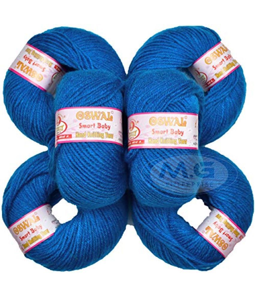     			M.G ENTERPRISE Os wal 100% Acrylic Wool Deep Blue (6 pc) Smart Baby 4 ply Wool Ball Hand Knitting Wool/Art Craft Soft Fingering Crochet Hook Yarn, Needle Knitting Yarn Thread Dyed