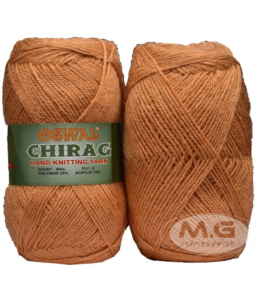     			M.G ENTERPRISE Os wal Chirag Brown (600 gm) Wool Ball Hand Knitting Wool/Art Craft Soft Fingering Crochet Hook Yarn, Needle Knitting Yarn Thread Dyed AD