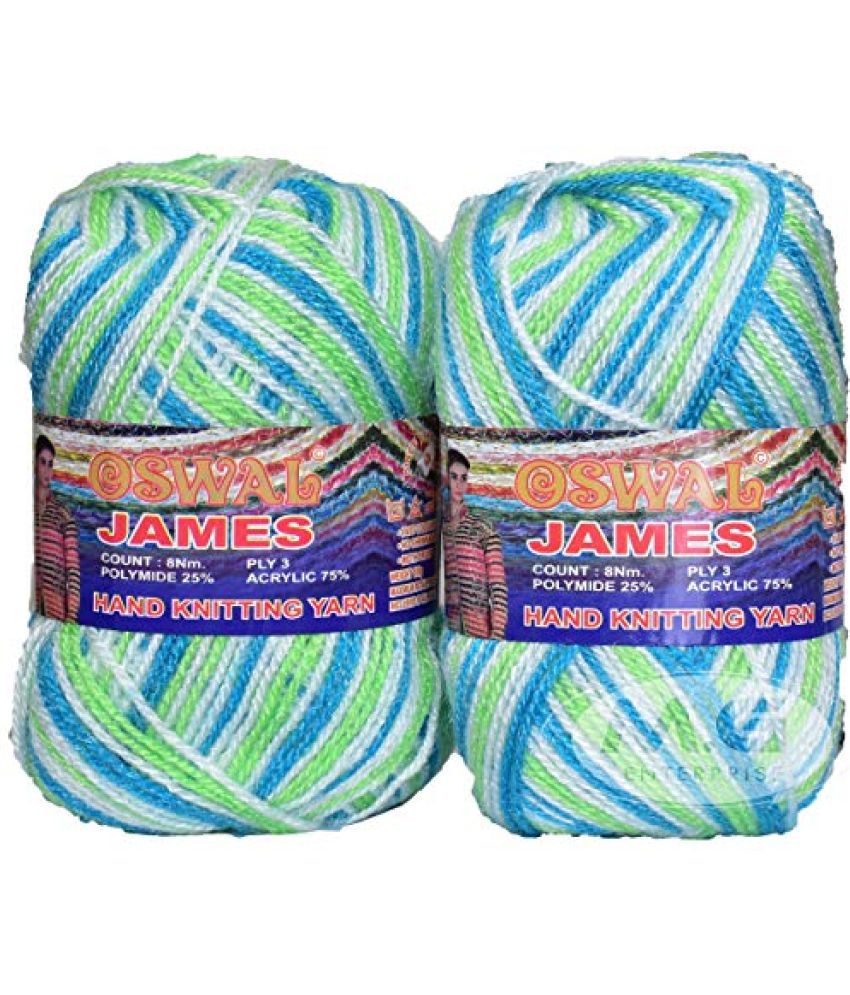     			M.G ENTERPRISE Os wal James Knitting Yarn Wool, Parrot Teal Ball 200 gm Best Used with Knitting Needles, Crochet Needles Wool Yarn for Knitting Os wal