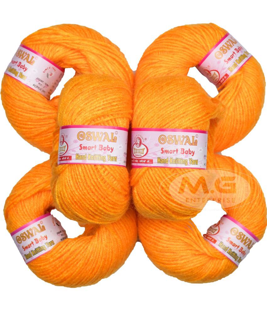     			M.G ENTERPRISE Os wal 100% Acrylic Wool Yellow (6 pc) Baby Soft 4 ply Wool Ball Hand Knitting Wool/Art Craft Soft Fingering Crochet Hook Yarn, Needle Knitting Yarn Thread Dye I